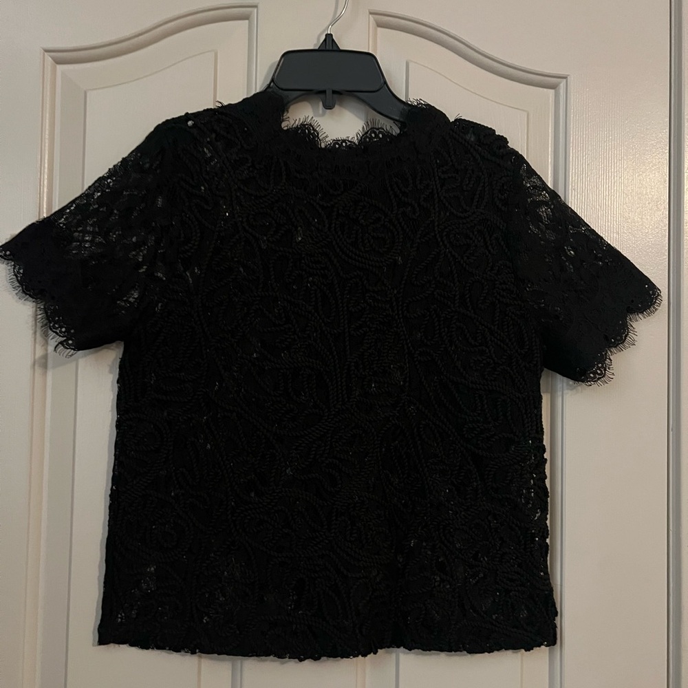 Elegant Black Lace Women's Blouse